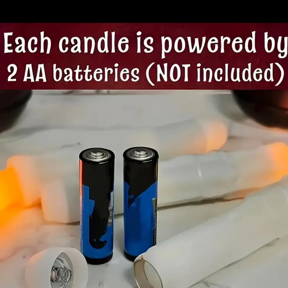 Macarrie 24 Pcs Christmas Flameless LED‎ Taper Candle Christmas Battery Operated